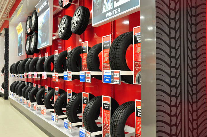 Digital signage for tire shops