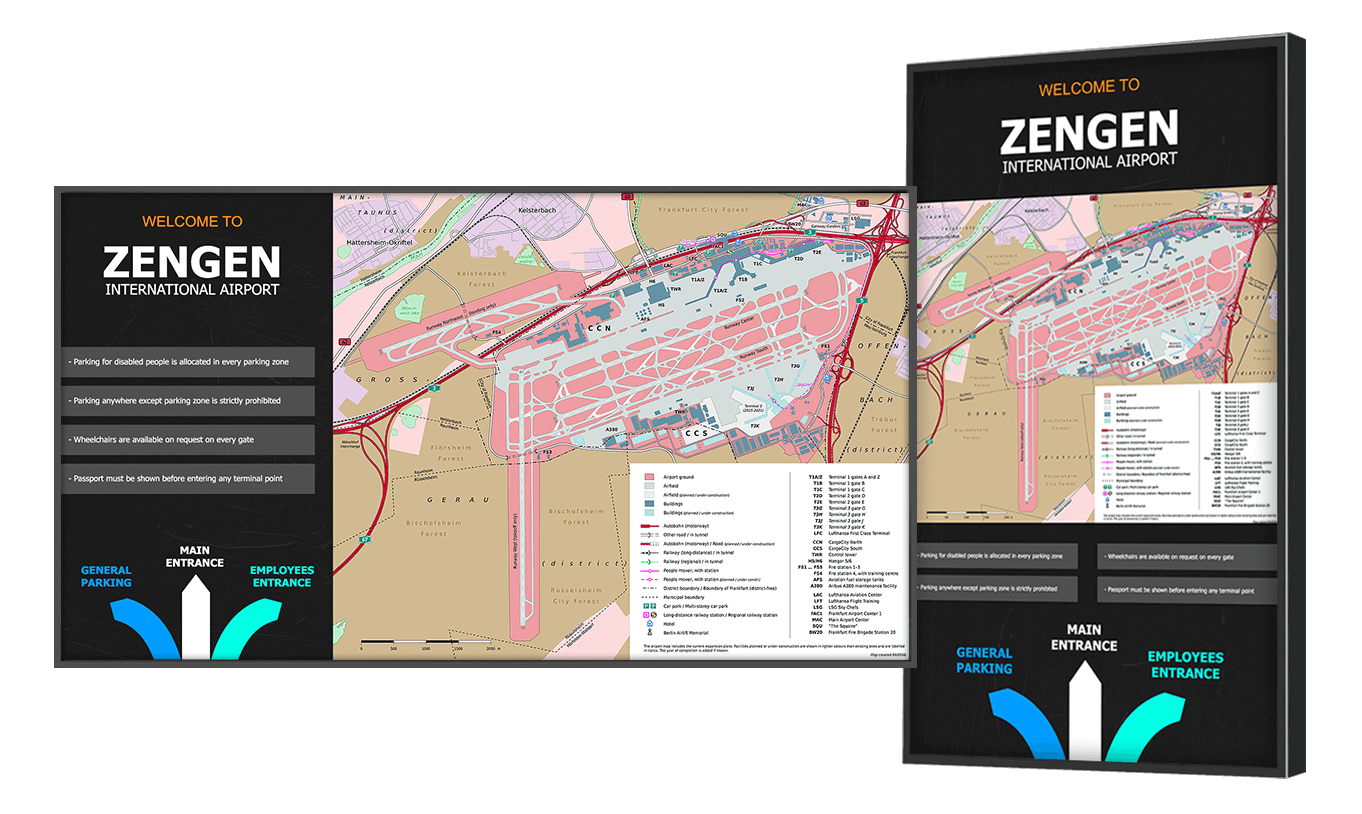 Digital signage for airports