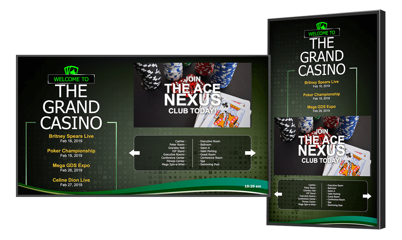 Casino digital signage