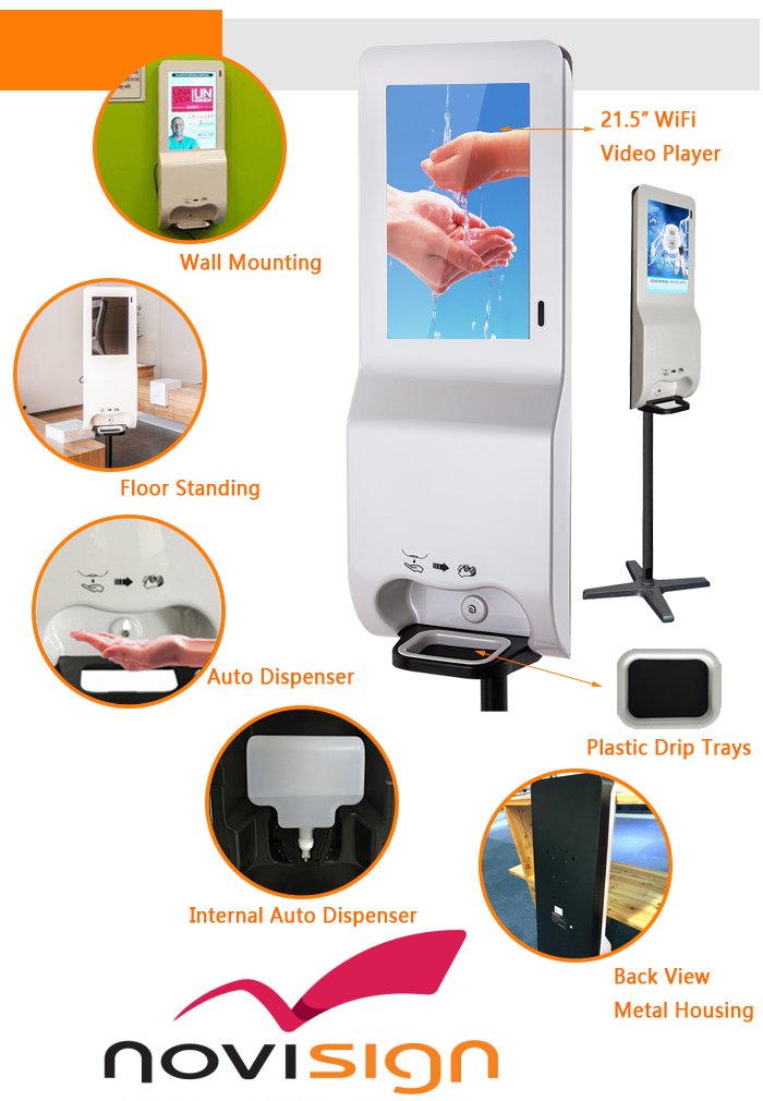 NoviTizer - hand sanitizer digital signage