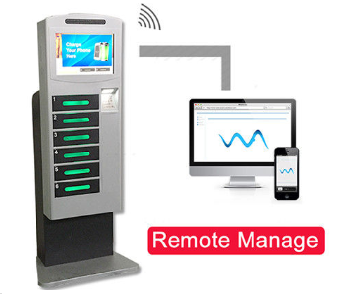 Cell phone charging kiosks