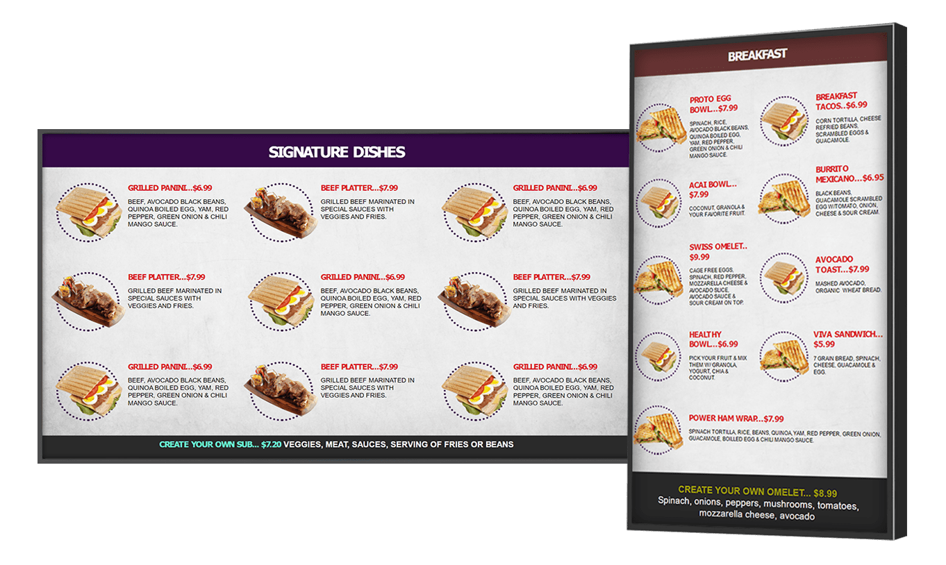 Digital Menu Board Templates