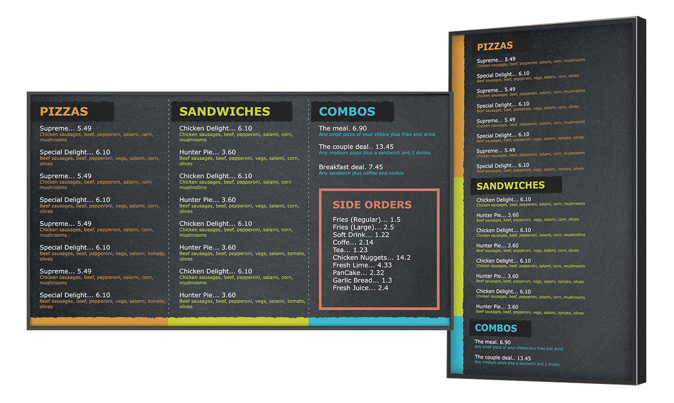 Digital Menu Board Templates