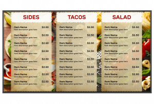 Menu pr 20 min