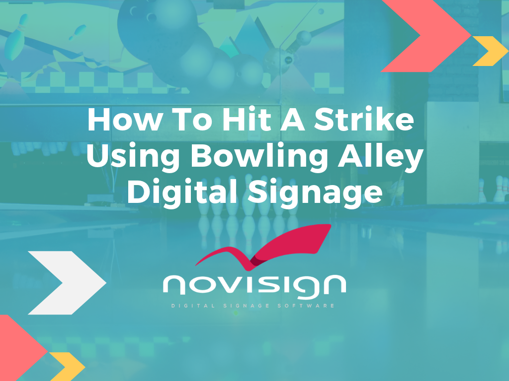 Digital signage for bowling alleys