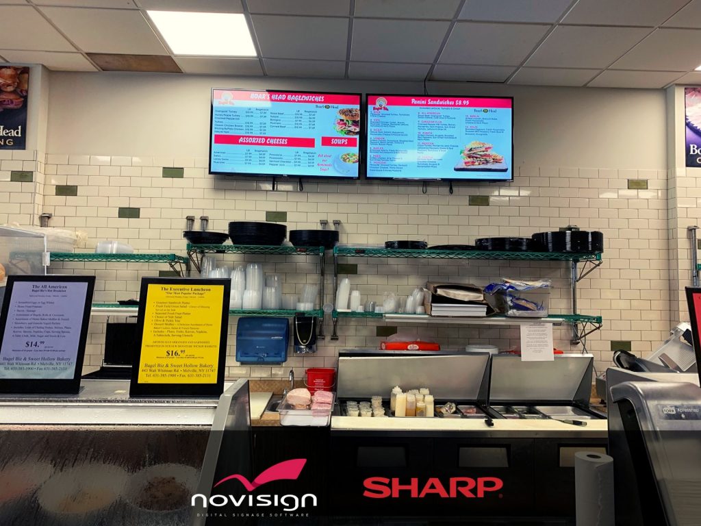 Bagel cafe digital menu boards