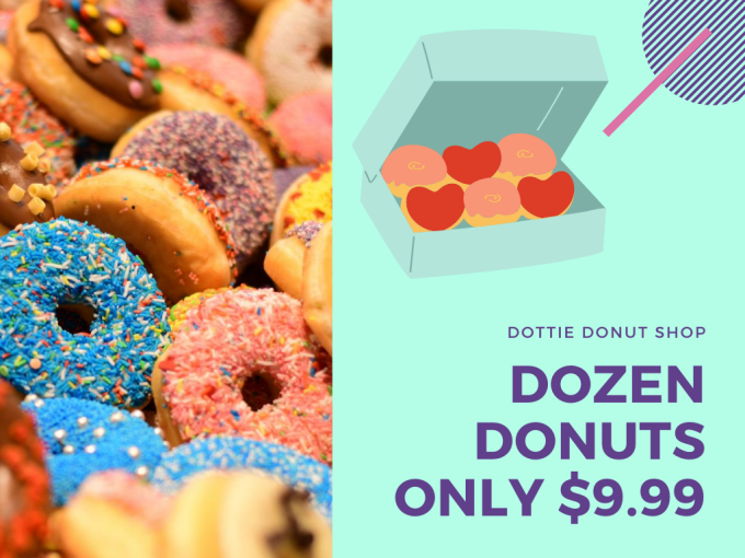 Donut shop digital menu board displays