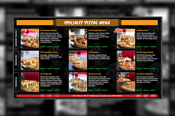 Pizza Digital Menus