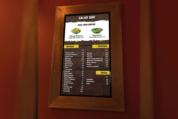 Menu boards on TV