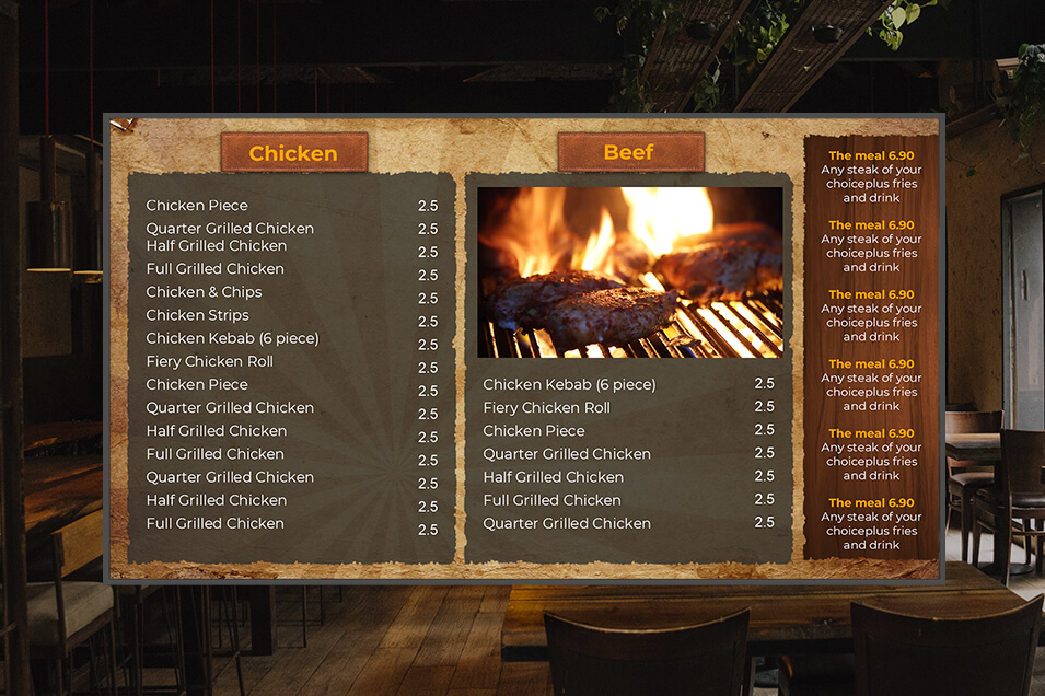 Digital menu boards