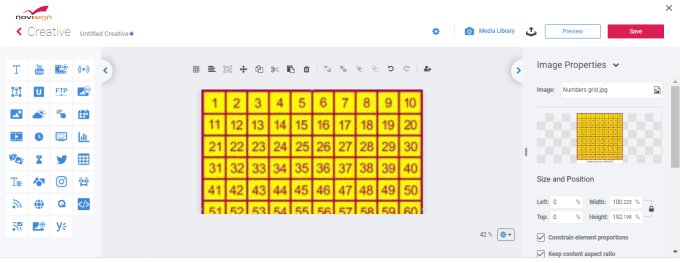 Creative Composer with numbers grid