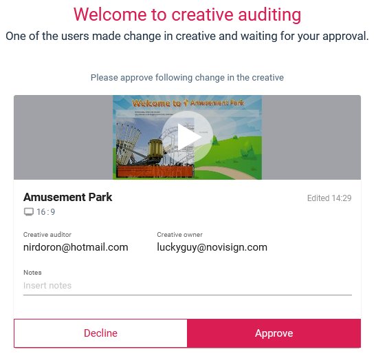 Audit approval page