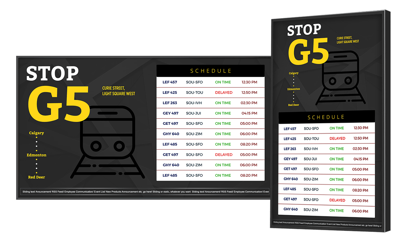 Transportation digital signage