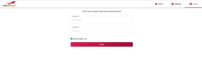 HTML app login screen