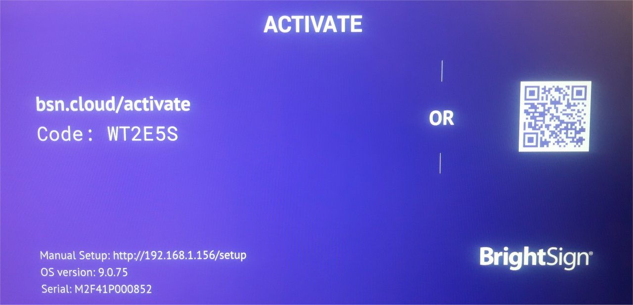 BrightSign setting up player 2
