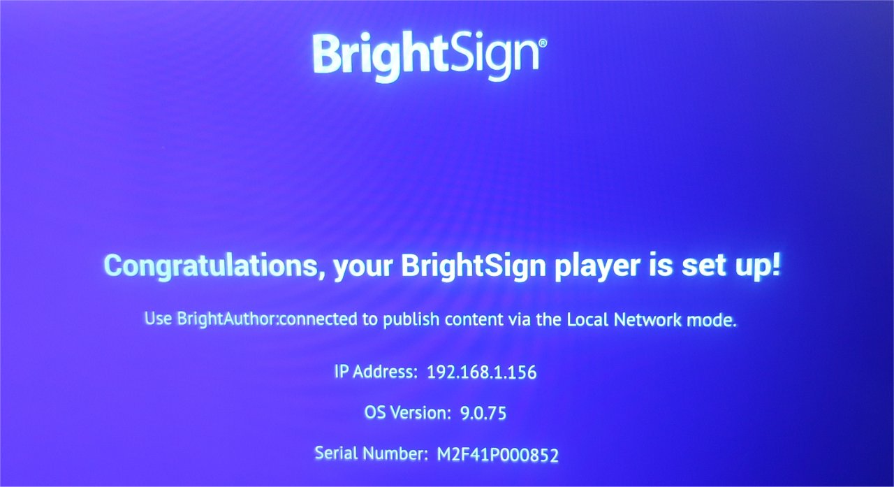 BrightSign setting up player 3