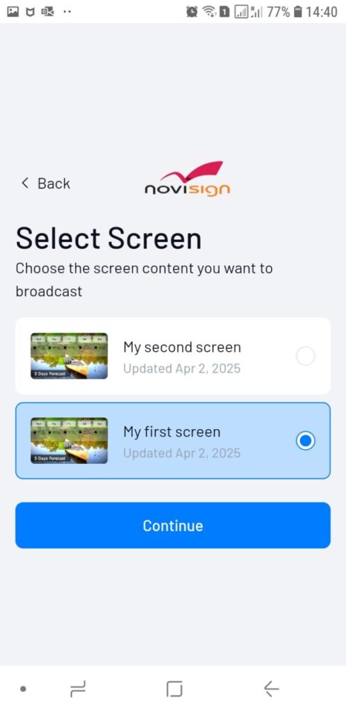 Pairing process phone step 2