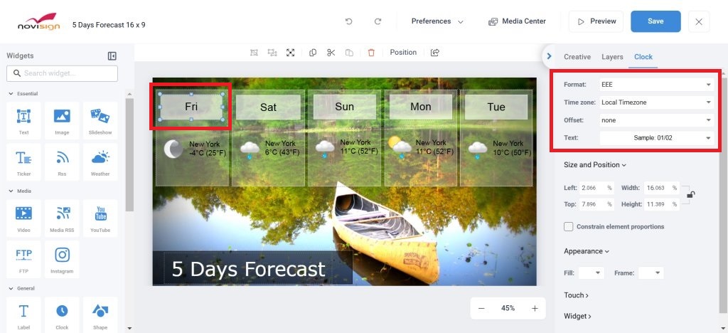 Clock-for-forecast