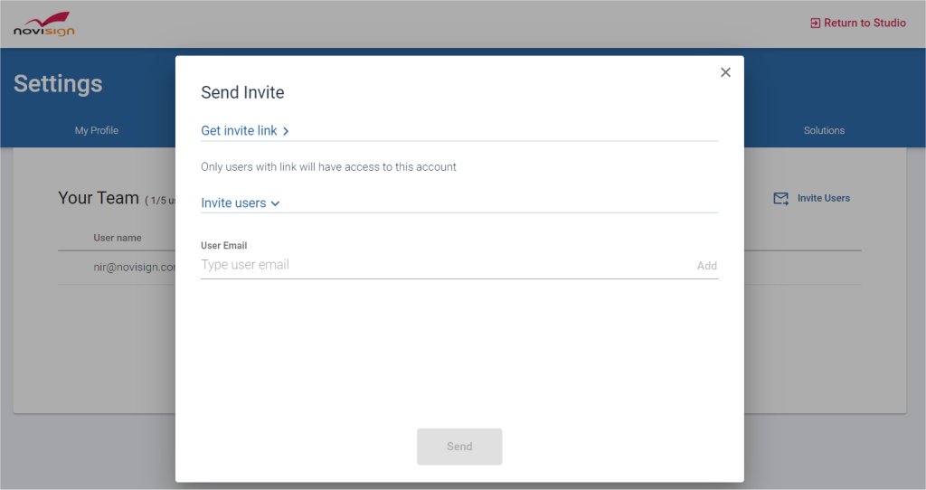 Invite users form