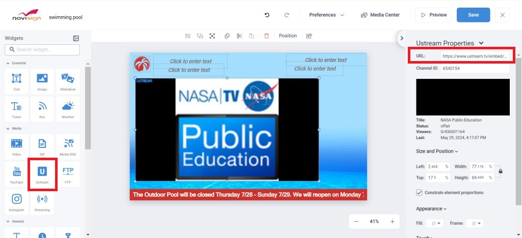Ustream-widget