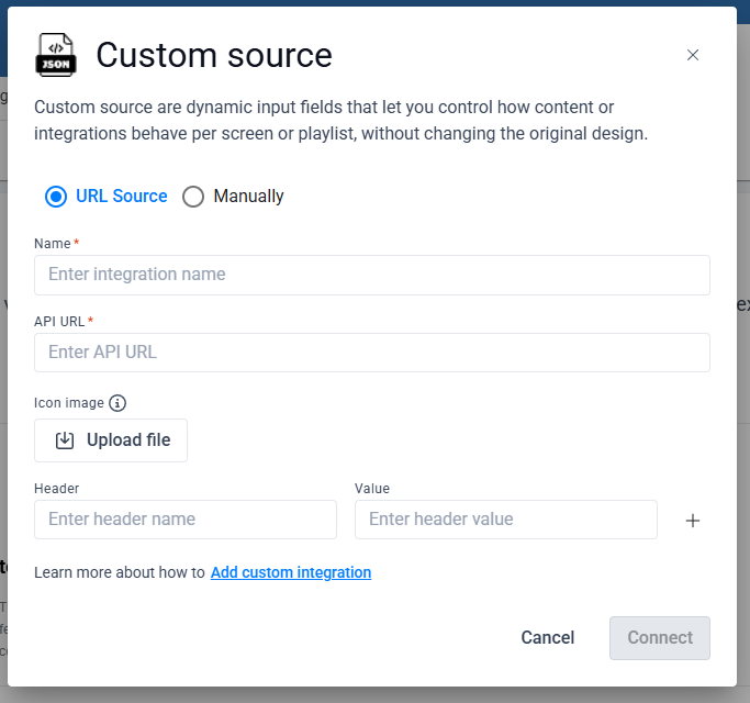 custom source