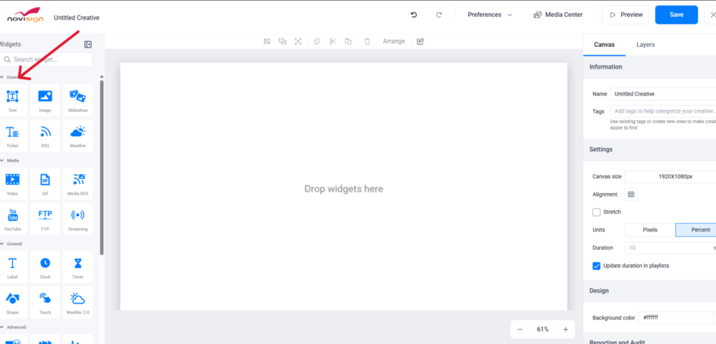 add text widge