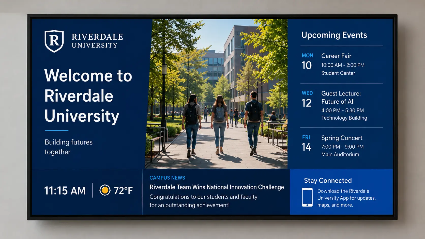 What is campus digital signage
